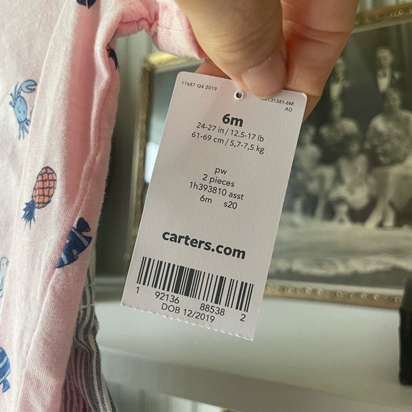 CARTER'S BABY BOY 2 PC TROPICAL SHORT SET SIZE 6 MONTHS NWT - Picture 5 of 7